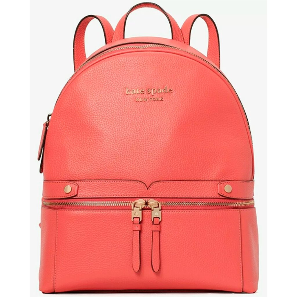 S Kate Spade Day Medium Backpack Peach Leather Pxrub429 Nwt $298 Retail